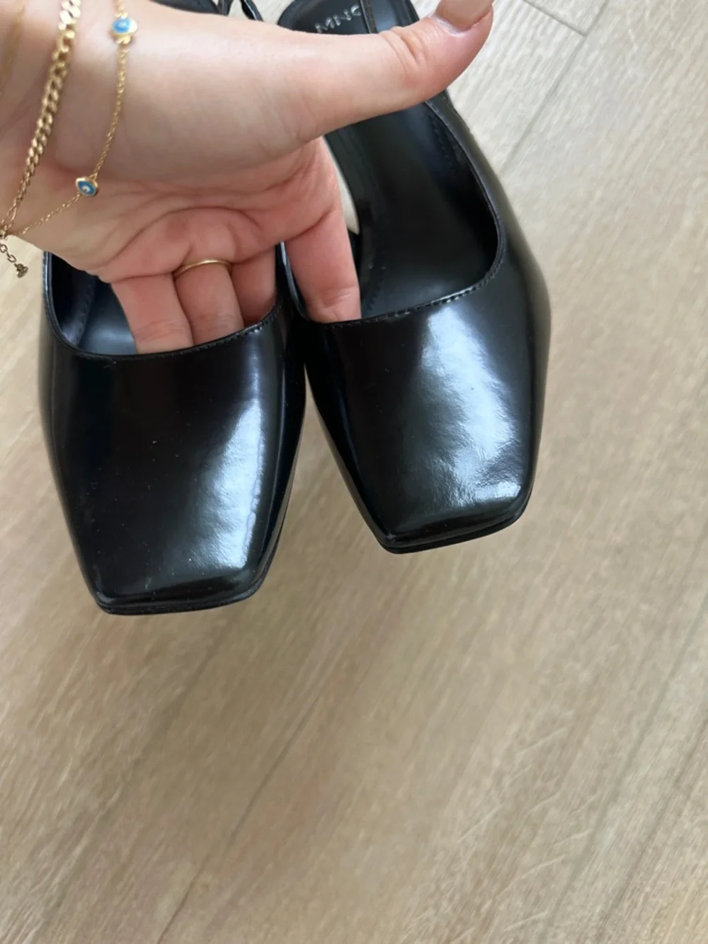 Mango MNG Black Slingback Heels - Picture 4 of 10